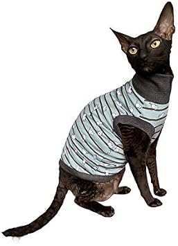 Hairless Cats Cotton Stretch Turtleneck Small Cats Green for Sphynx Cat Small
