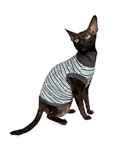 Vêtement de nuit pour chat Sphynx : col roulé vert taille S pour la maison