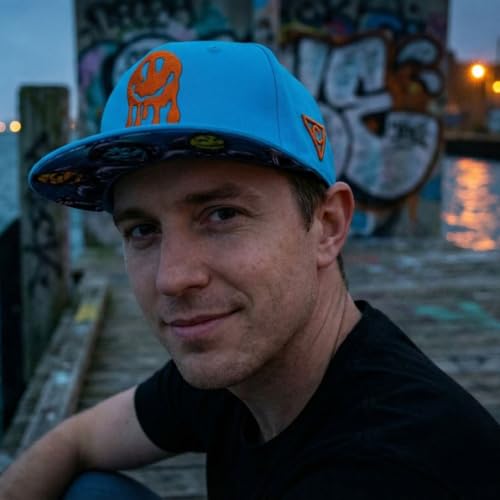 Capiche [99+ Designs] Cappello Snapback blu per Uomini, Smiley Gang, Tatuaggio, Con faccia sorridente, da Baseball Emoji, Opera d'arte inquietante, Folklore, maschere – vue 9