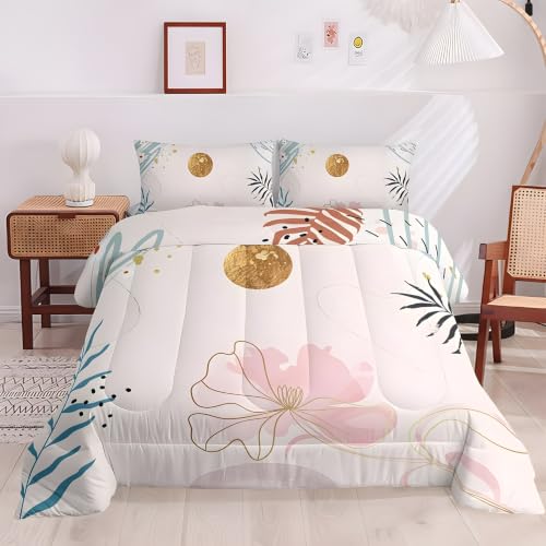 Genérico Edredon Cama 90/105 Estilo Bohemio Medieval Bedding Edredón Arcos Abstractos y Sol 180x200 cm, Edredón de Fibra 200Gsm, Transpirable Colcha, con 2 Fundas de Almohada 50x75 sm1809