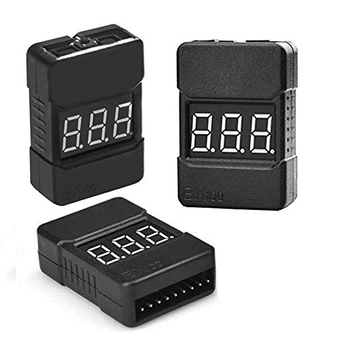 LiPo Battery Checker - RC 1-8S Battery Tester Monitor - Low Voltage Buzzer Alarm - with LED...