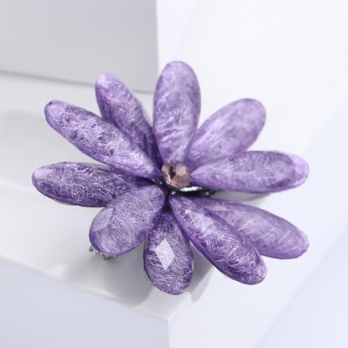 Image of Acrylic Flower-Shape Brooch Pin for Women Statement Brooch