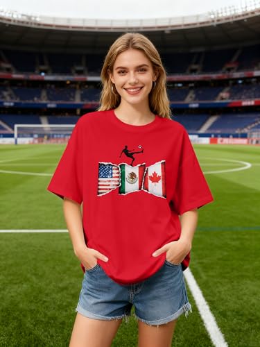 Image of ALLTB Soccer Cup 2026 Shirt Soccer Mom Shirts Women Oversized Football Match Season Jersey Bow T-Shirt Short Sleeve Top