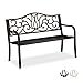 Produktbild Relaxdays Gartenbank Antik 2 Personen, Balkon, Terrasse, Premium Rostschutz, Metallbank 90x127,5x63 cm, schwarz-bronze