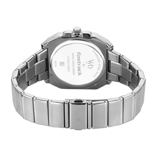 Image of Fastrack Vyb Pioneer Quartz Analog Light Blue Dial Silver Stainless Steel Strap Watch for Men - FV30037SM01W