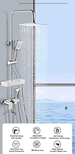 Système de douche de pluie 26 cm résolvant les variations de pression avec sa double soupape