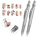 2 Pcs 4-in-1 Silver Nail Dotting Pen, Stainless Steel Nail Dotting Tools for Home Salon, Double-end Nails Art Pens for Blending DIY Design, Rhinestone Picker Tool for Dottings Painting Gradienting