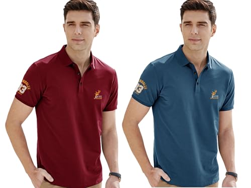 Image of Noble Monk Men's Cotton Blend Regular Fit Polo T-Shirt