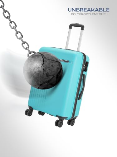 Image of Safari Xylo 8 Wheels Medium 66cm Trolley Bag Hard Case Polypropylene 360 Degree Wheeling System Luggage,Recessed Lock, Trolley Bags for Travel, Suitcase for Travel, Cyan