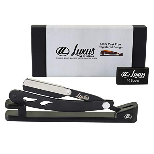 Eminent Shaving Professional Straight Edge Barber Razor for Men | Barber Straight Razor | Eyebrow Razor | Razors For Men with Razor Blades (Black and Silver)