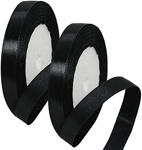 2x22m Dark Green Ribbon 25mm for Gift Wrapping,Satin Ribbon Green Christmas Ribbon Decorative Balloon Ribbon Cake Ribbon Fabric Thick Ribbon for Crafting Birthday Hair Bow Halloween Cake Decorations