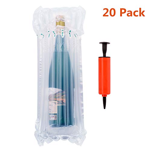 Locisne Wine Bottle Protector, 20 Pack Bottle Bubble Wrap with Reusable Free Air