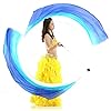 KIKIGOAL-2pcs-25x09M9843x3543-Multi-Color-Dance-Silk-Veil-Poi KIKIGOAL 2pcs 2.5x0.9M/98.43"x35.43" Multi-Color Dance Silk Veil Poi (2.5x0.9M/98.43"x35.43", Gradual Blue)