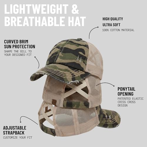 Image of Funky Junque Womens Baseball Cap Dad Hat Ponytail Messy Bun Trucker Ponycap