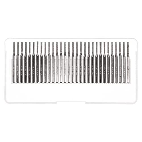 Image of sourcing map 30pcs Diamond Grinding Burrs Carving Bits 2mm Cylindrical Head Mounted Point 1/8 Shank for Rotary Tool