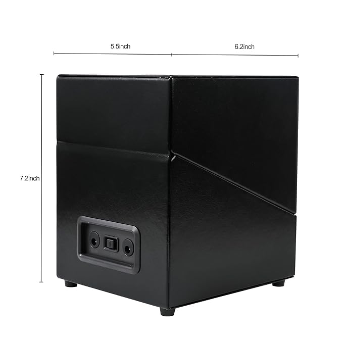 Image of Double Automatic Watch Winder Box, Automatic Watch Display Storage Rotation Wristwatch Box with 2 Slots-Black (CARBON)