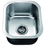 Dawn BS1215 Undermount Single Bowl Bar Sink, Polished Satin