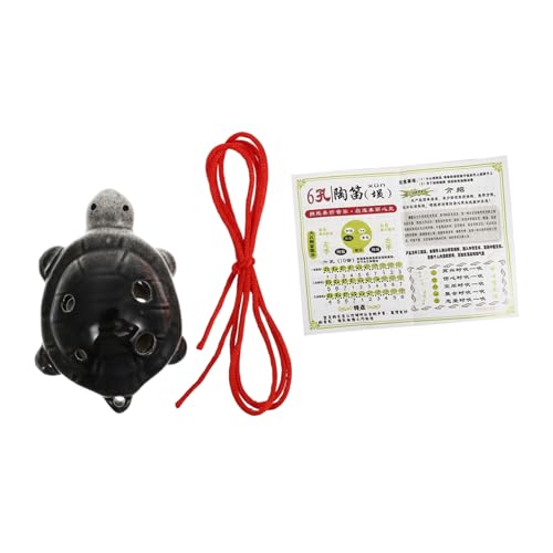 Toyvian 1 セット 6穴オカリナ カメの装飾 フルートオカリナ 亀のオカリナ 小さなハープ 磁器オカリナ 白磁のオカリナフルート 入門オカリナ ポータブルオカリナ 学生オカリナ Black