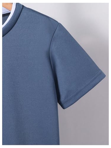 SweatyRocks Boy's 2 in 1 T Shirts Crew Neck Letter Patched Short Sleeve Summer Tops4