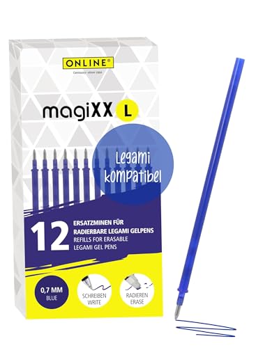 Online 12x radierbare Ersatzminen kompatibel mit Legami Gelstifte magiXX L I Blau 0 7mm Strichstärke I Ersatzmine für Gelschreiber radierbar I Nachfüllminen für Gel-Roller mit radierbarer Tinte
