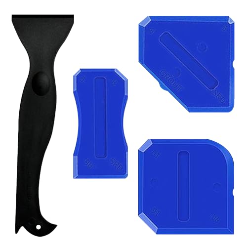The Silicone Tool Finishing Pack Upgraded Tools with Safety Gloves Bath Sealant Remover Caulking Tools Kit Scraper Profiling Smoother Smoothing Removal Applicator for Bath Tiles Floor Corners etc