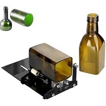Glass Bottle Cutter Tool, DIY Bottle Cutting Tool Kit with 2 Detachable Heads, Fit Round/Square/Irregular Glass Bottles, Cutting Neatly and Fast, for Artists, Craftsman, DIY Enthusiasts