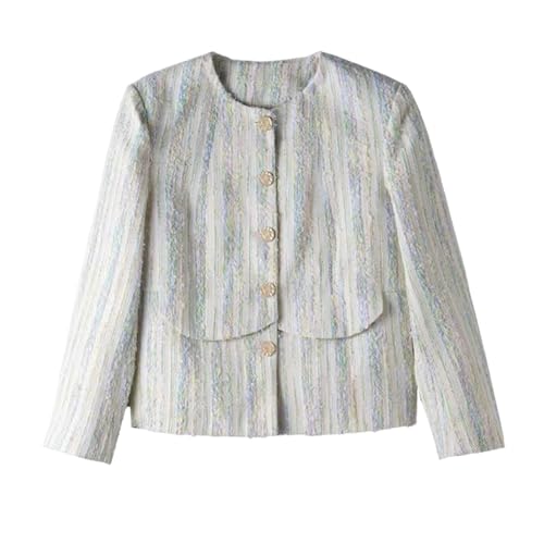 Manteau court en tweed idéal pour le printemps et look décontracté chic