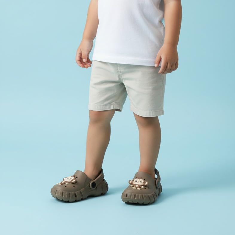 Image of Unisex Kids Clogs Soft Anti Skid Mules Sandals with Adjustable Back Strap Indoor & Outdoor Slipper for Boys & Girls Everyday Use Waterproof Jibbex Slides