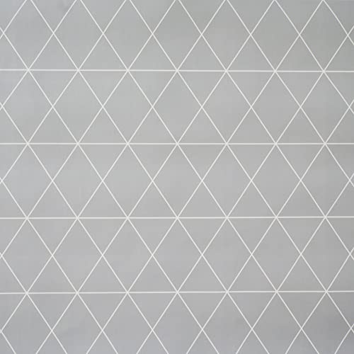 Jolee Fabrics Graue abwischbare PVC-Vinyl- und Wachstuch-Tischdecke - (graue geometrische Dreiecke, PVC-Vinyl, 140 cm x 200 cm, rechteckig) Cover