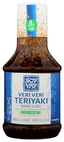 Soy Vay Less Sodium Veri Veri Teriyaki Marinade & Sauce 21 oz (Pack of 2)2