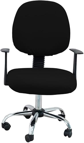 Lukery Fundas elásticas para sillas de oficina, fundas para sillas de computadora, 2 piezas, fundas giratorias divididas extraĂbles, de color Lukery Fundas elásticas para sillas de oficina, fundas para sillas de computadora, 2 piezas, fundas giratorias divididas extraĂbles, de color