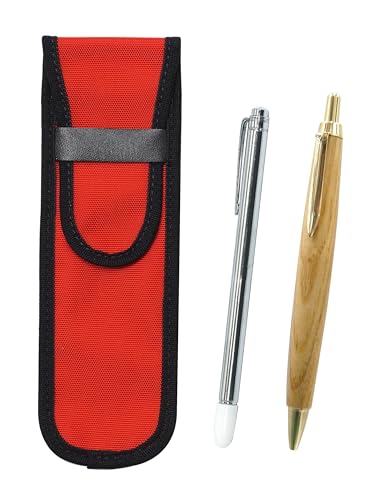 2個パック 布ペンケース赤 金属製指示棒とメイプル木軸レトロ・ボールペンセット NK02R-701S-HS47S-2
