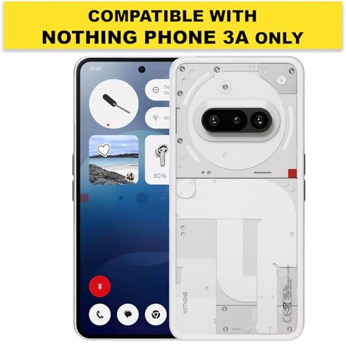 Image of RIGGEAR Shockproof Sleek Hybrid Armor 360 Rotating Magnetic Ring Stand Back Cover Case Compatible with MagSafe Accessories for Nothing Phone 3a (Clear PC + Black TPU Bumper)