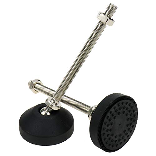 Image of M8 Leveling Feet 880 Lb Capacity, 4.8 Inches Height - 2 Inches Base, 4Pcs | 100mm Screw Length, Adjustable Swivel, Anti-Slip Bottom, For Tables, Shelves, Workbenches, Cabinets, Machines