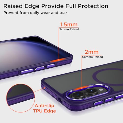 Image of MALEWOLF Case for Samsung Galaxy S25 Edge with Adjustable Stand, Slim Phone Case Fits for Magsafe, Color Hybrid Shockproof Protective Cover for Galaxy S25 Edge, Enhanced Non-Slip Grip (Dark Purple)