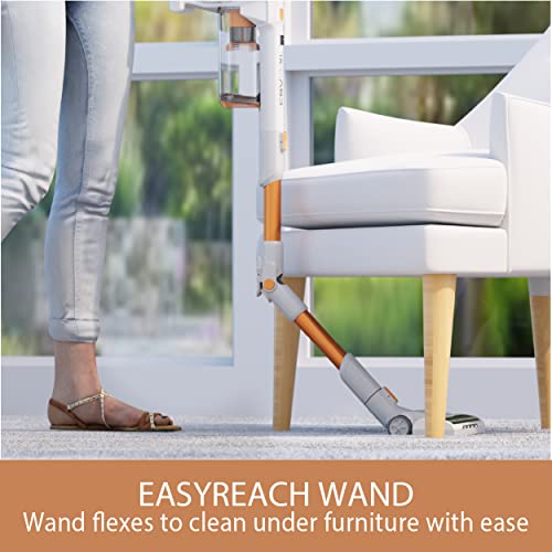 Image of Kenmore DS4030.01 CSV Upgrade Cordless Stick Vacuum, Orange | Lightweight, EasyReach Wand, HEPA Filter, LED Headlight, Converts to Handheld, For Hardwood
