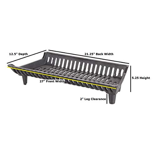 Liberty Foundry G27-Bx Fire Grate, 27" W X 12.5" D X 5.25" H, Black #TOP4