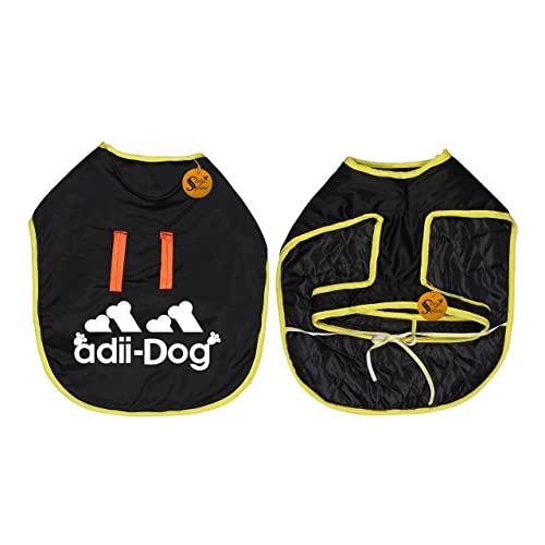 Image of Sage Square Trendy Design meets Cozy Comfort - Your Dog's Must-Have Winter Fashion Statement, Prited Stylish Dog Vest, Windproof Dog Coats (XXLarge - 30 Inches, Black Adiidog)