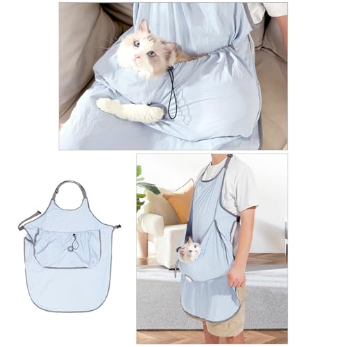Tablier pour chat avec sangle réglable et grande poche ventrale