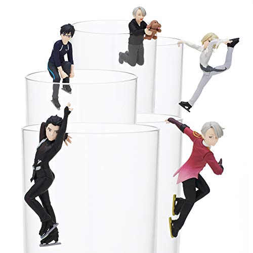 Kitan Club Putitto Yuri on Ice Cup Toy - Blind Box Includes 1 of 5 Collectable Figurines - Hangs on Thin, Flat Edges - Authentic Japanese Design - Made from Durable Plastic