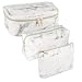 SUBANG 3 Pack Marble Makeup Bag Toiletry Bag Travel Bag Portable Cosmetic Bag Makeup Brushes Bag Waterproof Organizer Bag for Women Girls Men