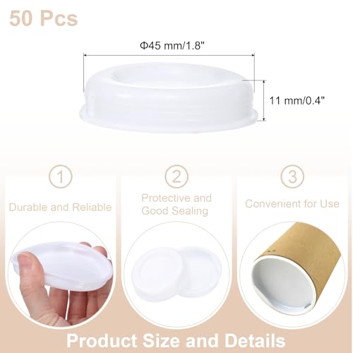 QUARKZMAN 50 Stück Versandhülsen-Endkappen 1,8 ID Runde Karton-Versandhülsen-Endkappen Schützende Kunststoff-Poster-Endkappen für Papier-Versandhülsen Versand von Dokumenten und Kunst
