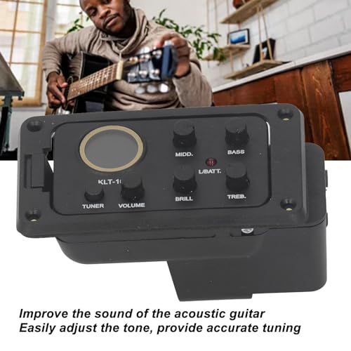 Ecualizador de 4 bandas con pantalla LCD para guitarra acústica y eléctrica miniatura 3