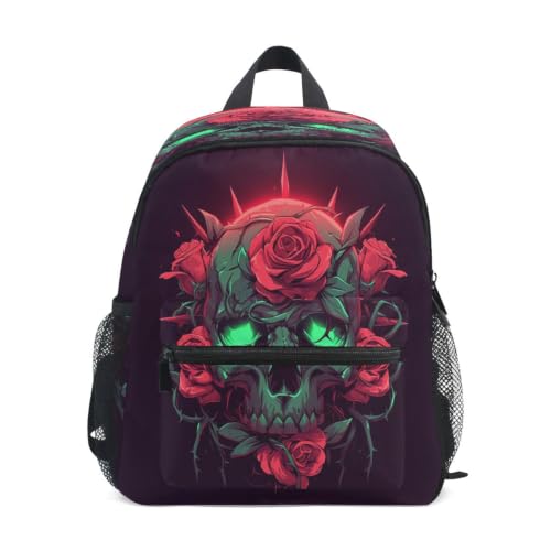 Sac à dos préscolaire crâne foncé avec bretelles confortables et ajustables