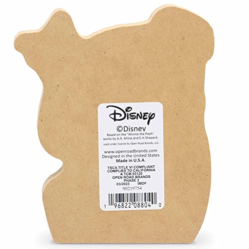 Image of Disney Winnie the Pooh and Piglet Playful Shelf Sitter Decor | Chunky Wood Block Decoration for Home or Office