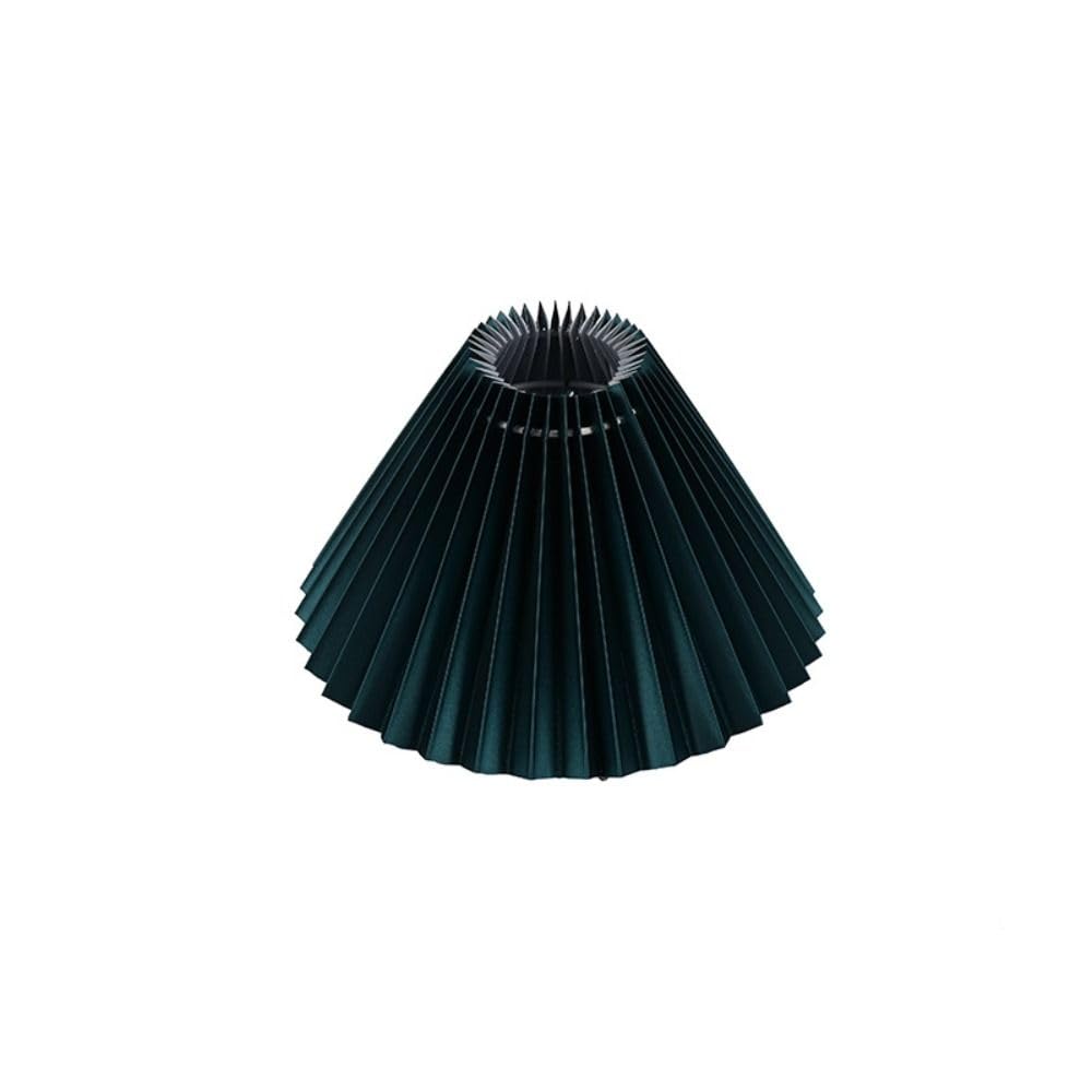 Small Pleated Table Lampshade Chandelier Cover, Hotel Bedroom Pleated Lampshade Indoor Lighting Accessories(Dark Green-Solid Color)