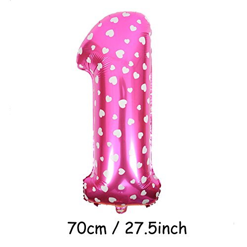 Cocodeko 1St Birthday Decoration, Inflatable Helium Foil Balloons Baby Girls Birthday Party Air Balloons Set Supplies For Baby Shower Photo Props Pink Number First Birthday Decorations - Girl #TOP2