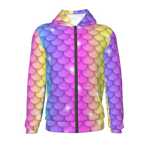 Rainbow Scales2 Kids Pullover Hoodies Boys Zip Up Sweatshirts Girls Athletic Clothes with Pocket2