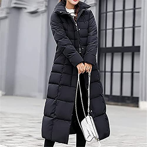 フード付きロングダウンジャケット ブラック Lサイズ 黒 フード付き