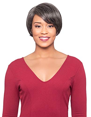 Alicia Beauty Foxy Silver Collections Short Straight Style Wigs, 100% Human Hair Beautifully Natural J Part Lace Wig, Bring Gorgeous Grey - HH MURIEL (F1B30)